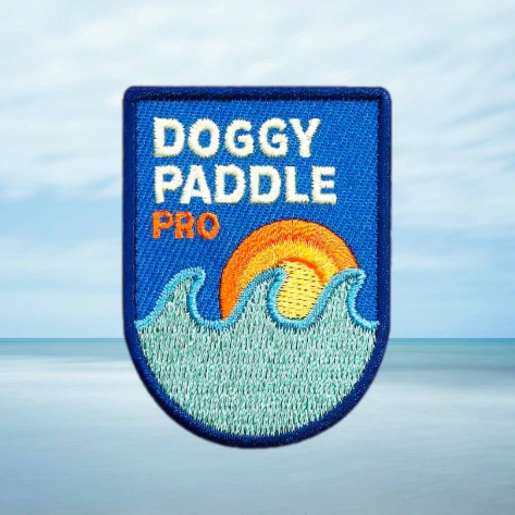 Doggy Paddle Pro iron-on patch for dogs
