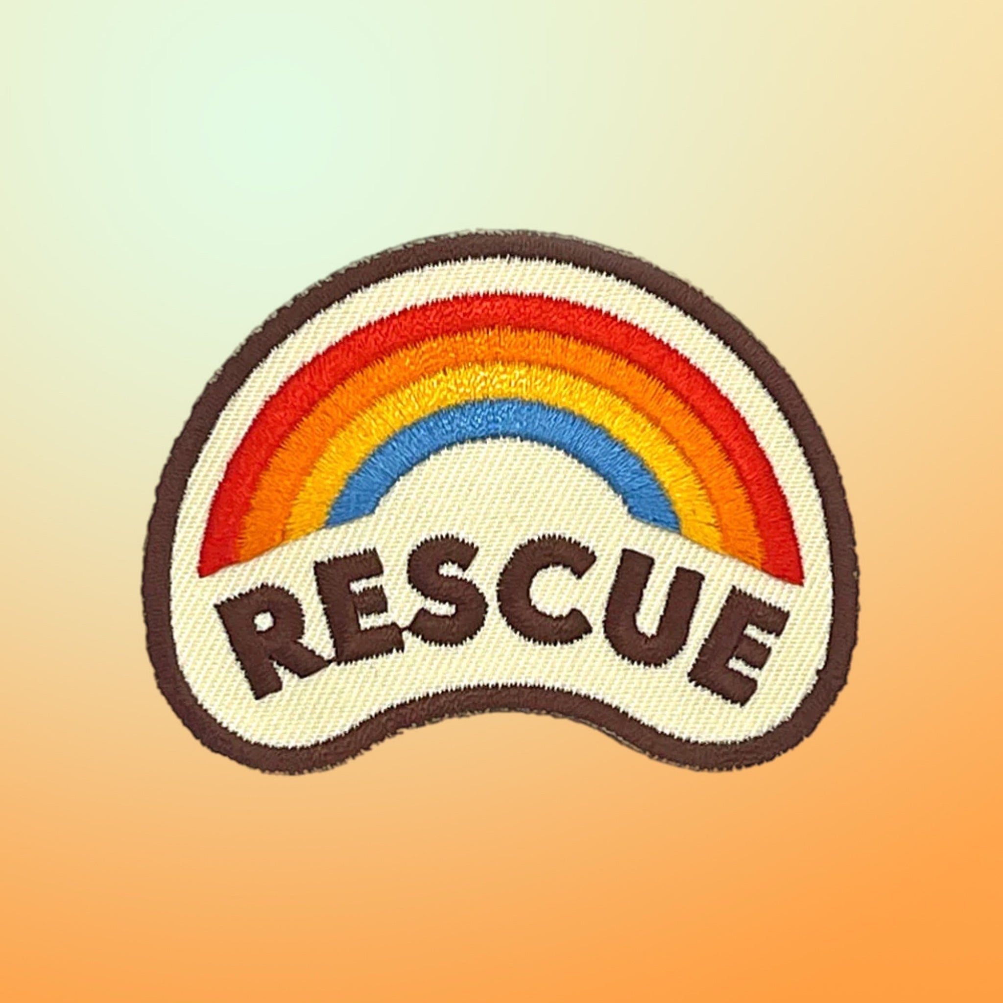 Rescue iron-on patch for dogs and cats