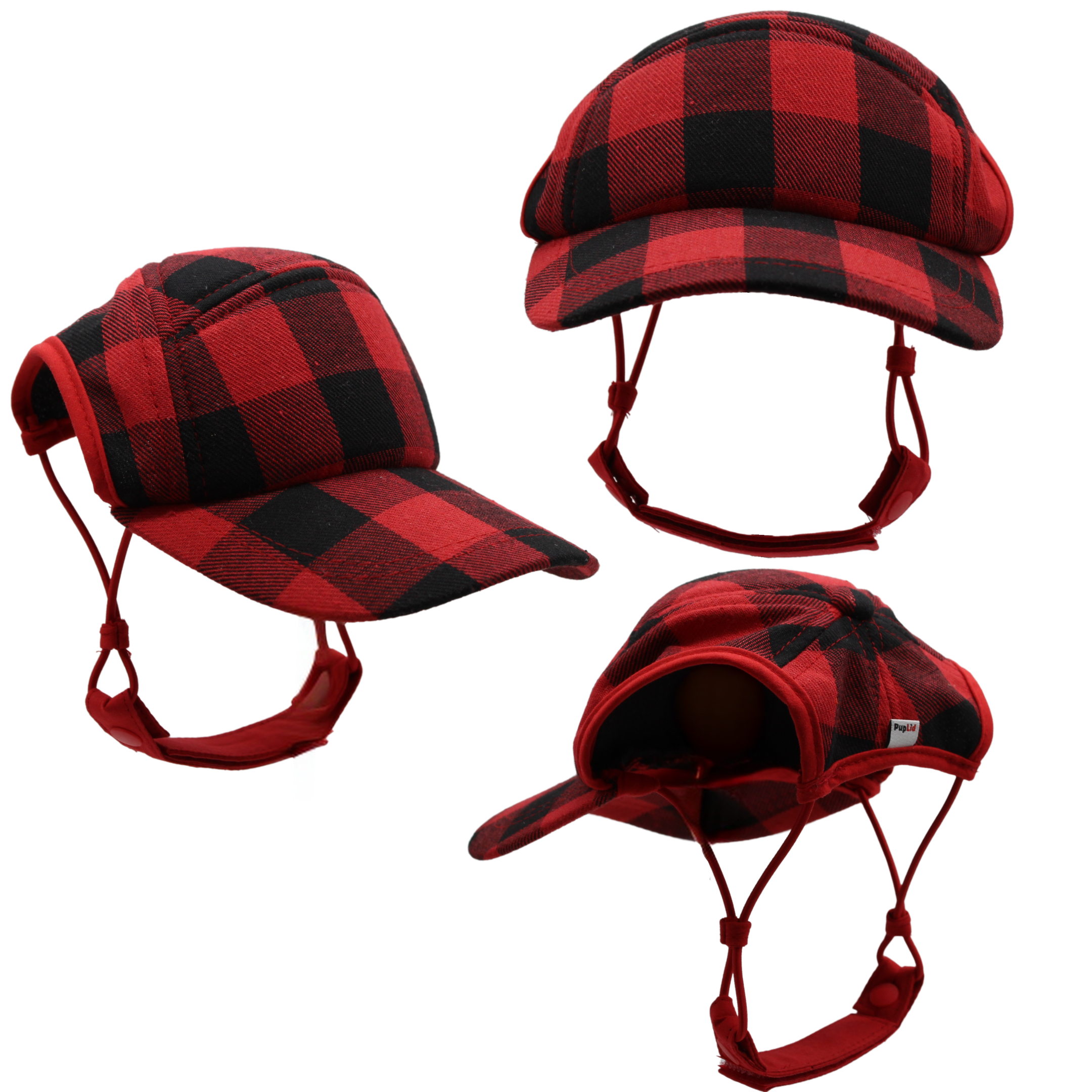 Custom Red PlaidDog Trucker Hat