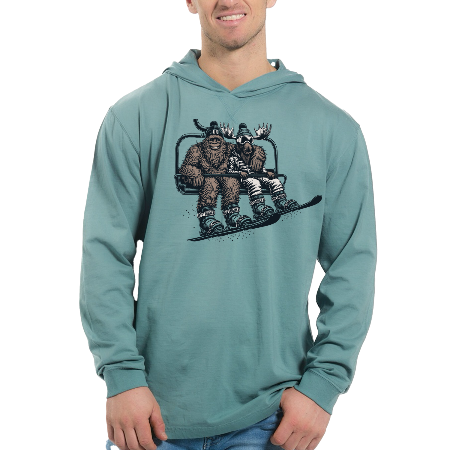 The legendary Ski Patrol Garment Dyed Long Sleeve hood