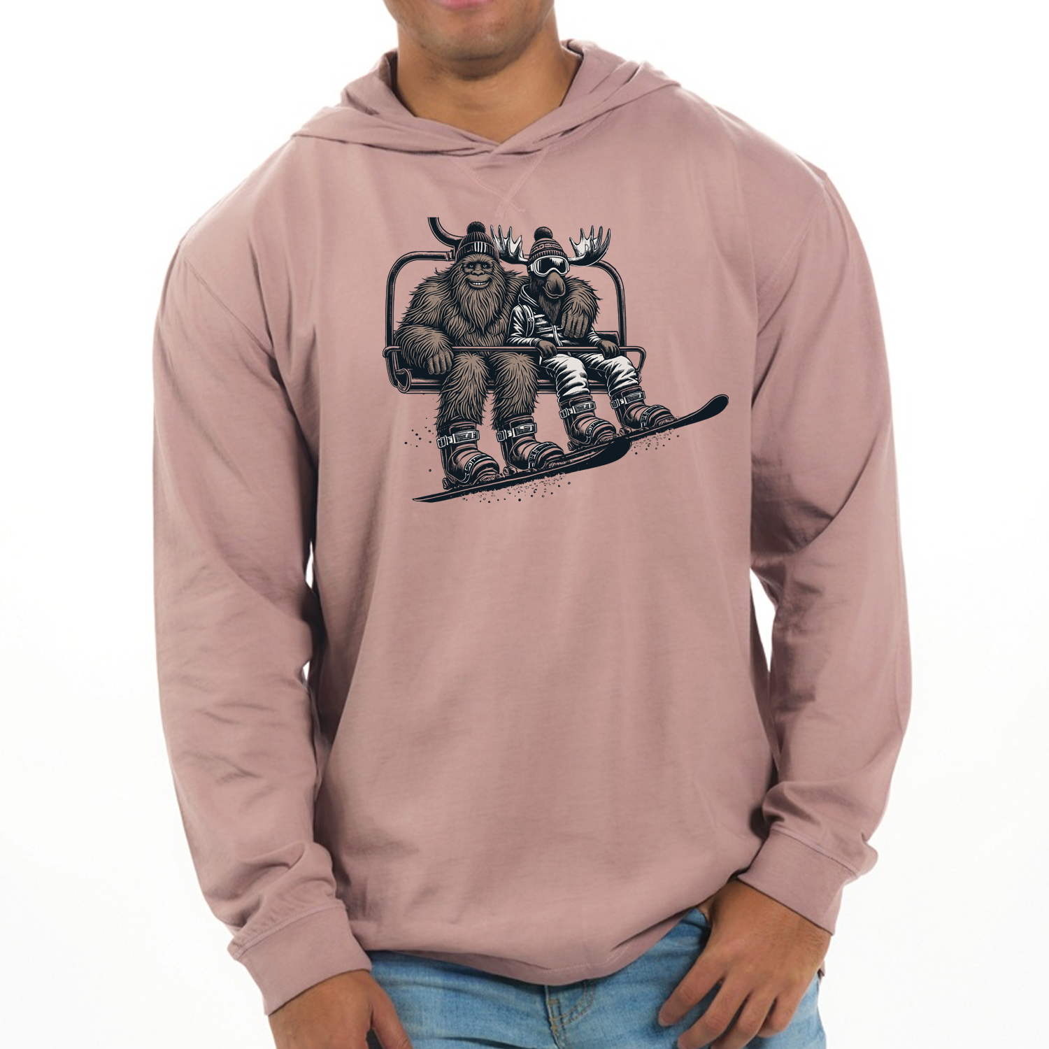 The legendary Ski Patrol Garment Dyed Long Sleeve hood