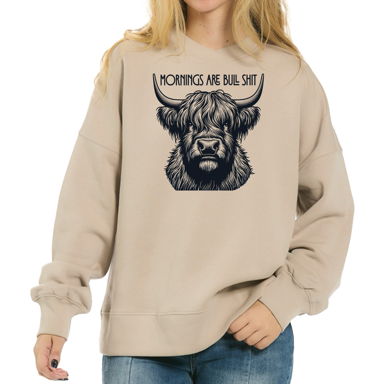 Mornings are Bull Boxy Sweatshirt
