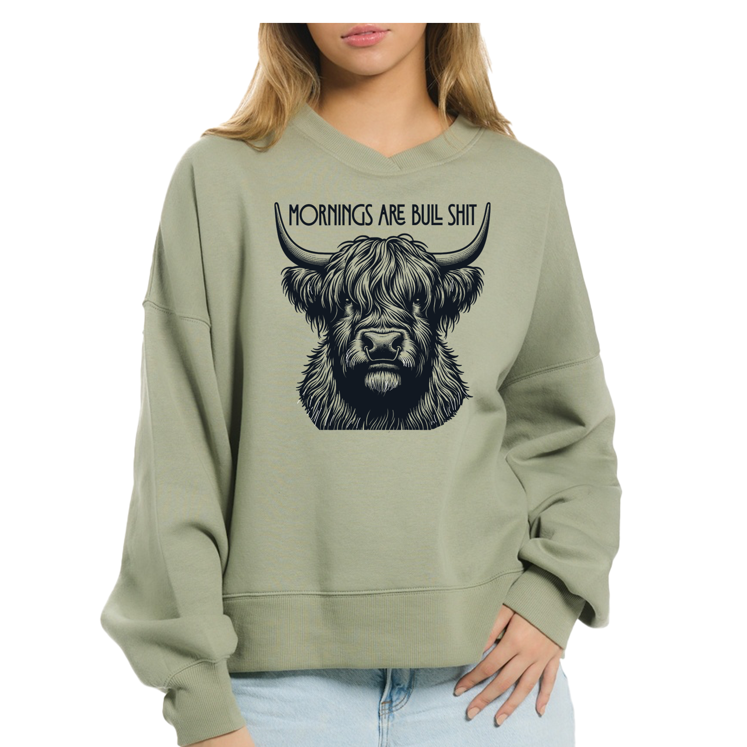 Mornings are Bull Boxy Sweatshirt