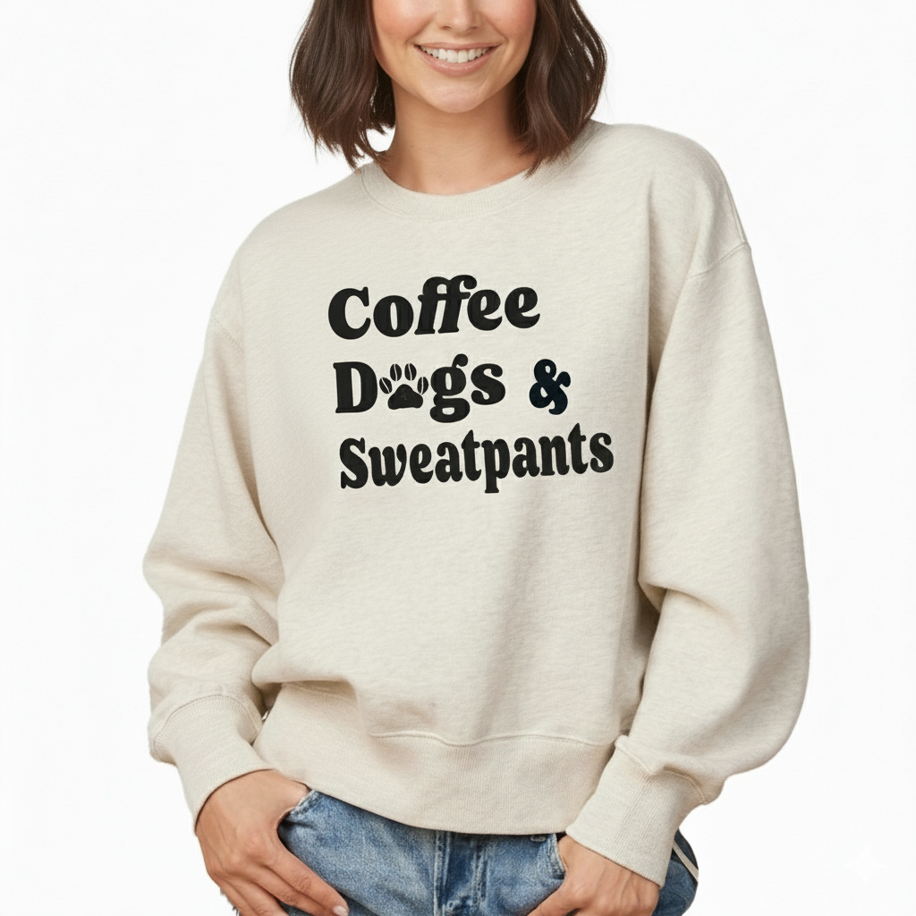 Coffee Dogs Sweatpants Boxy Crew Sweatshirt