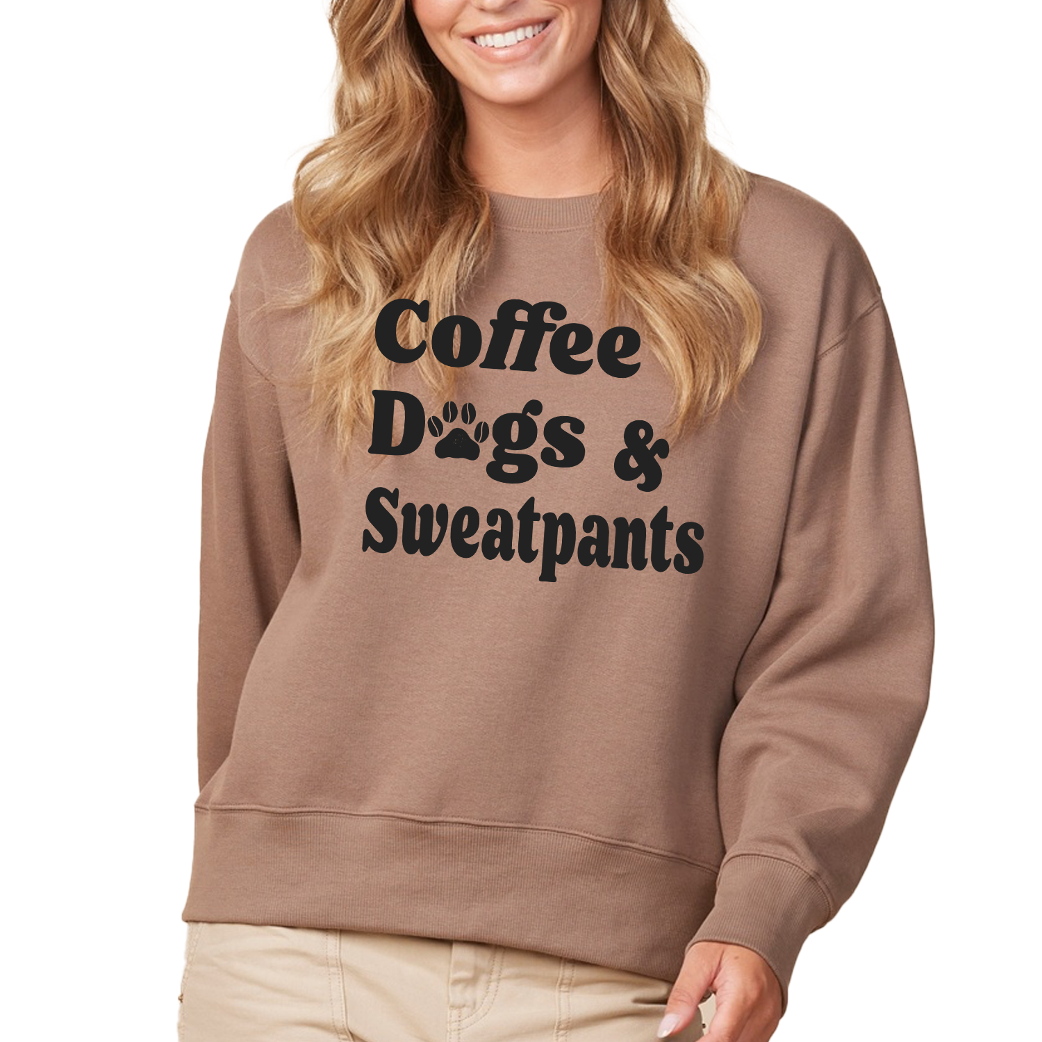 Coffee Dogs Sweatpants Boxy Crew Sweatshirt