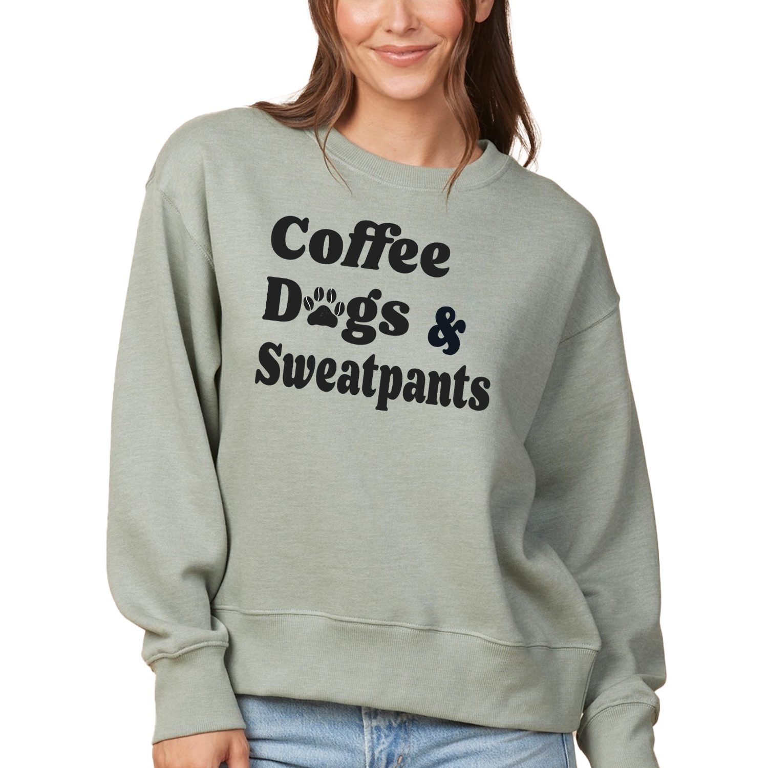 Coffee Dogs Sweatpants Boxy Crew Sweatshirt