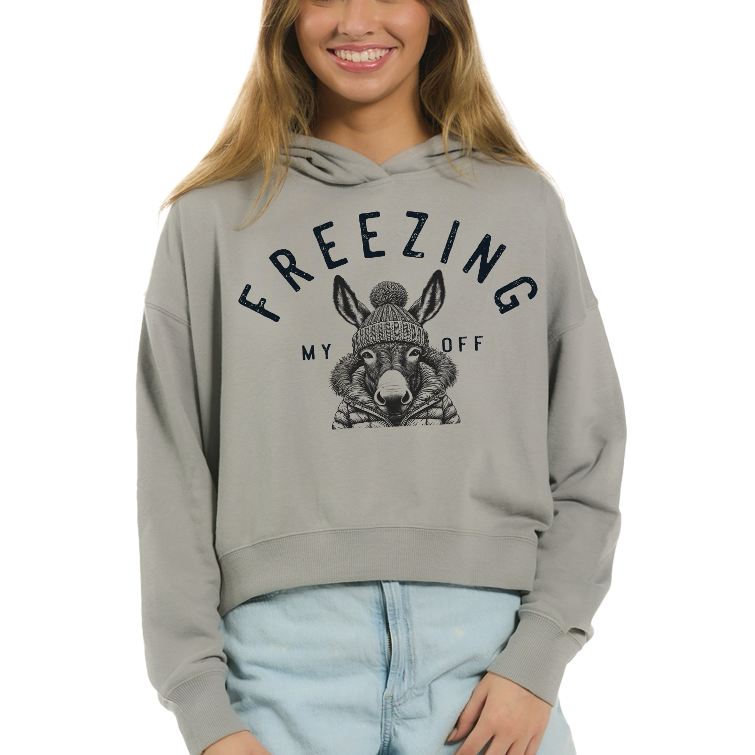 Freezing my Ass Off Crop Hoodie