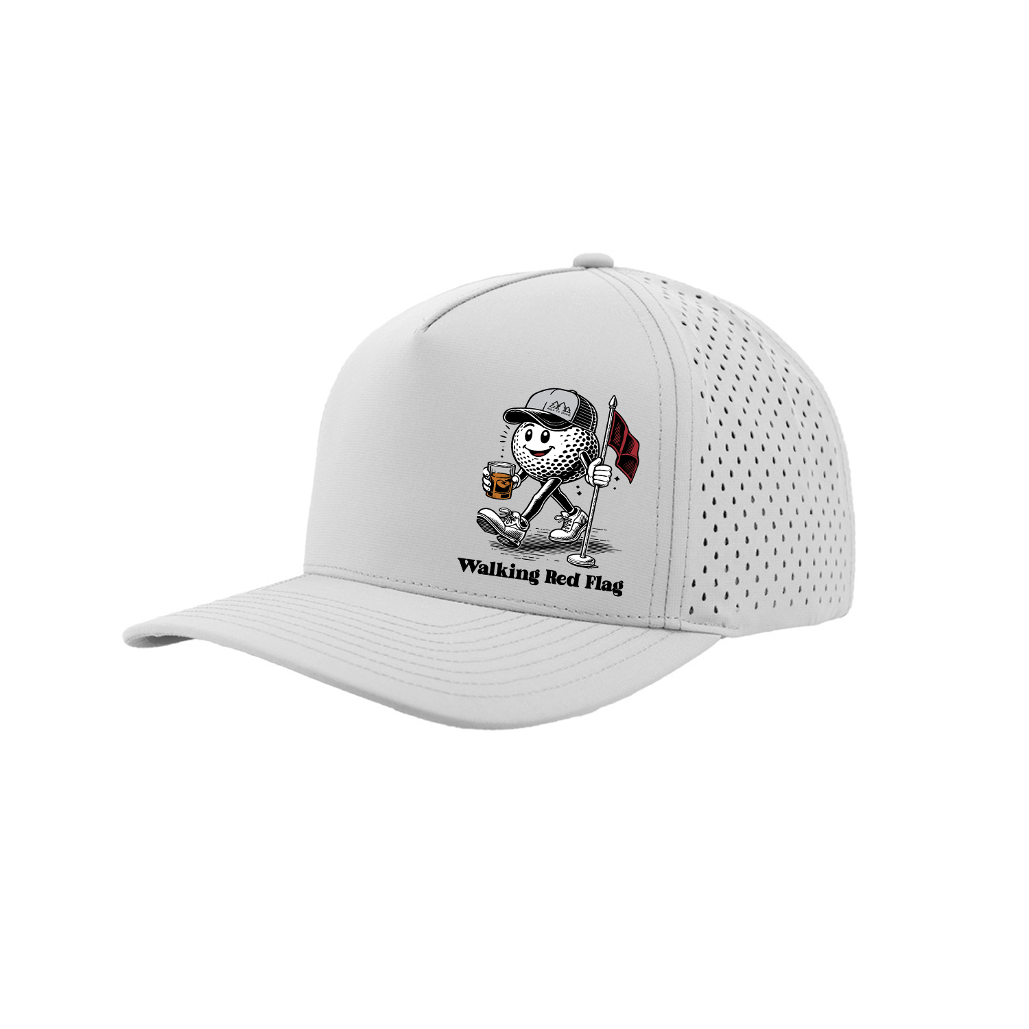 Walking Red Flag Ladies Golf Hat