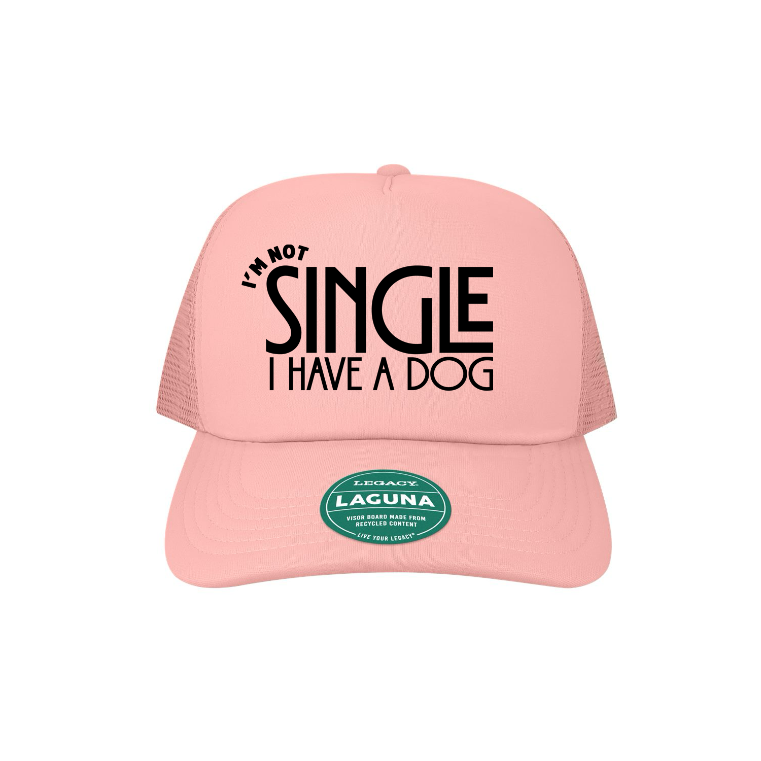 Hat with text “I’m Not Single, I Have a Dog,” styled for dog lovers, casual wear, and everyday outings with a pup.