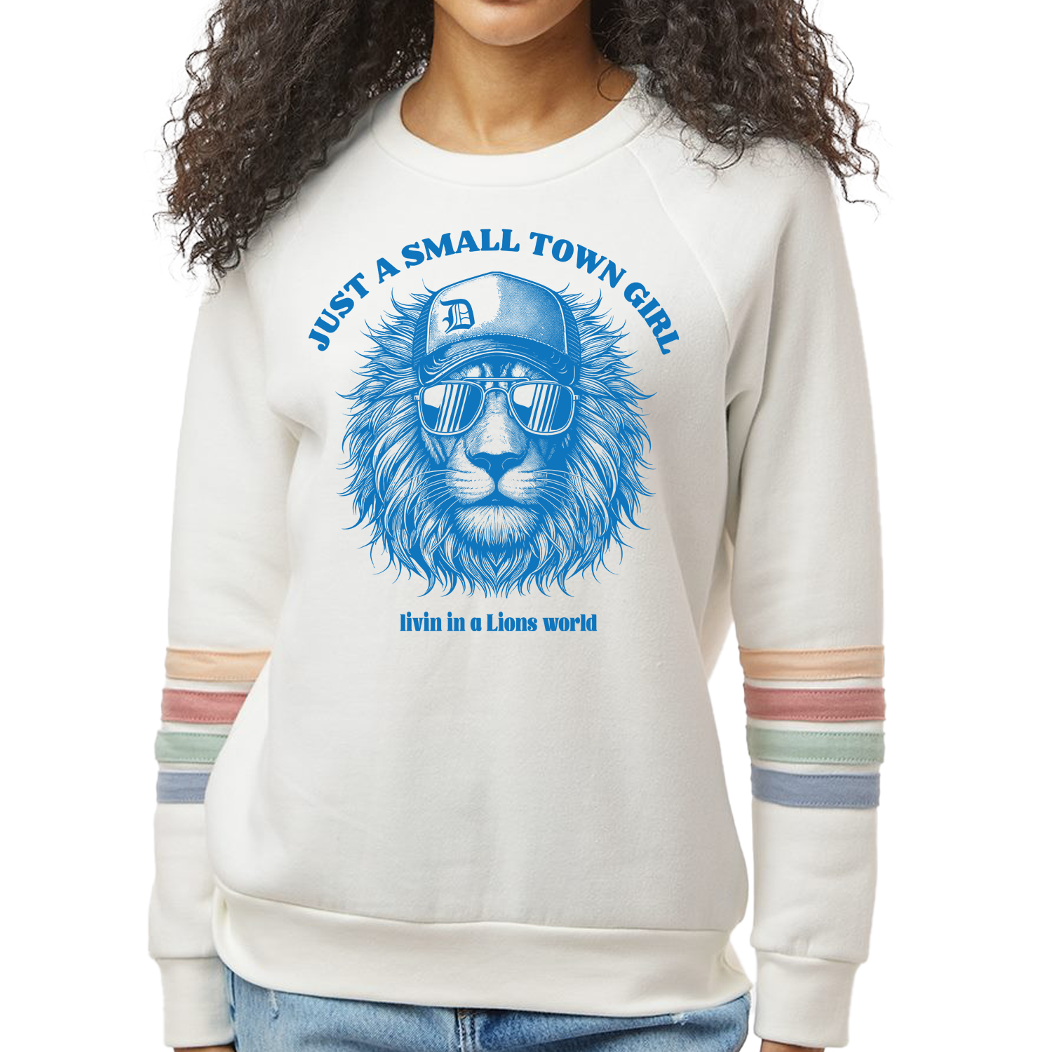 Just a Small Town Girl Lions Retro Sweatshirt