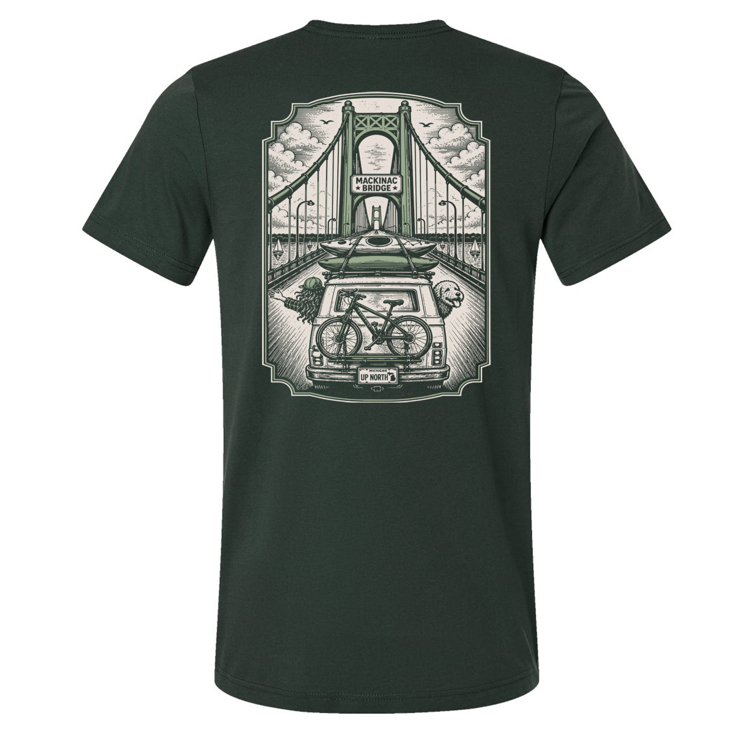 Up North Mackinac Bridge Road Trip T-Shirt