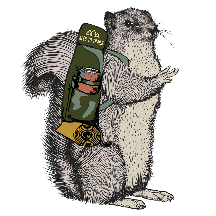 Squirrel Hiker Decal