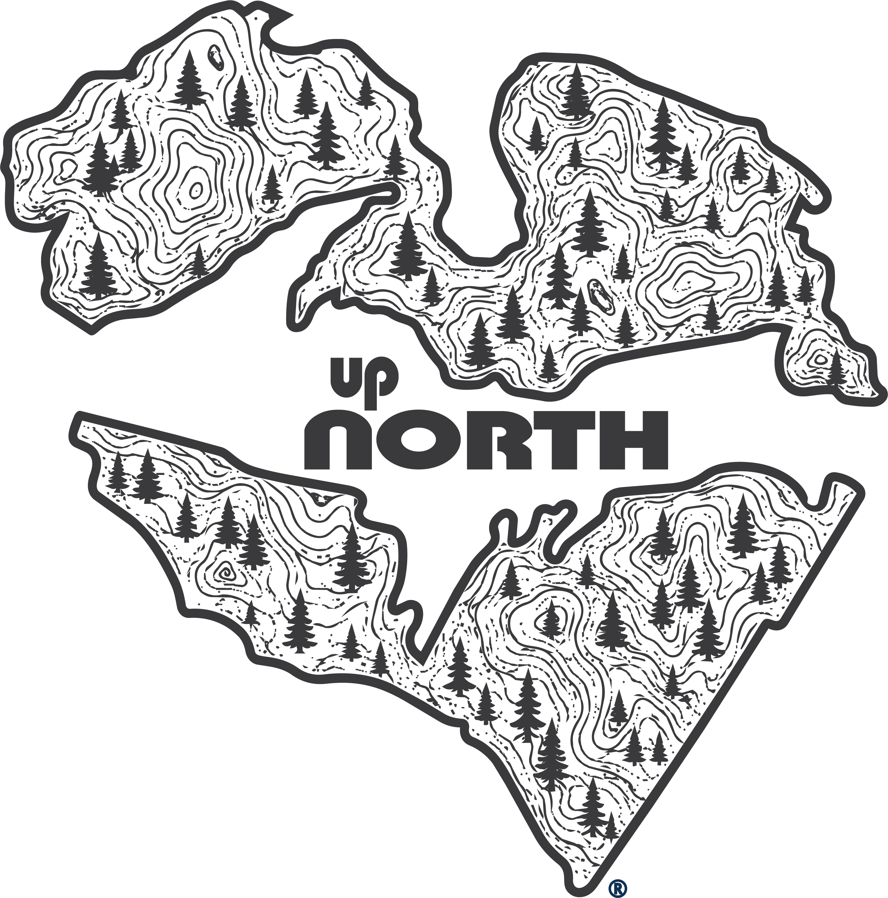 Up North Michigan Topography T-Shirt