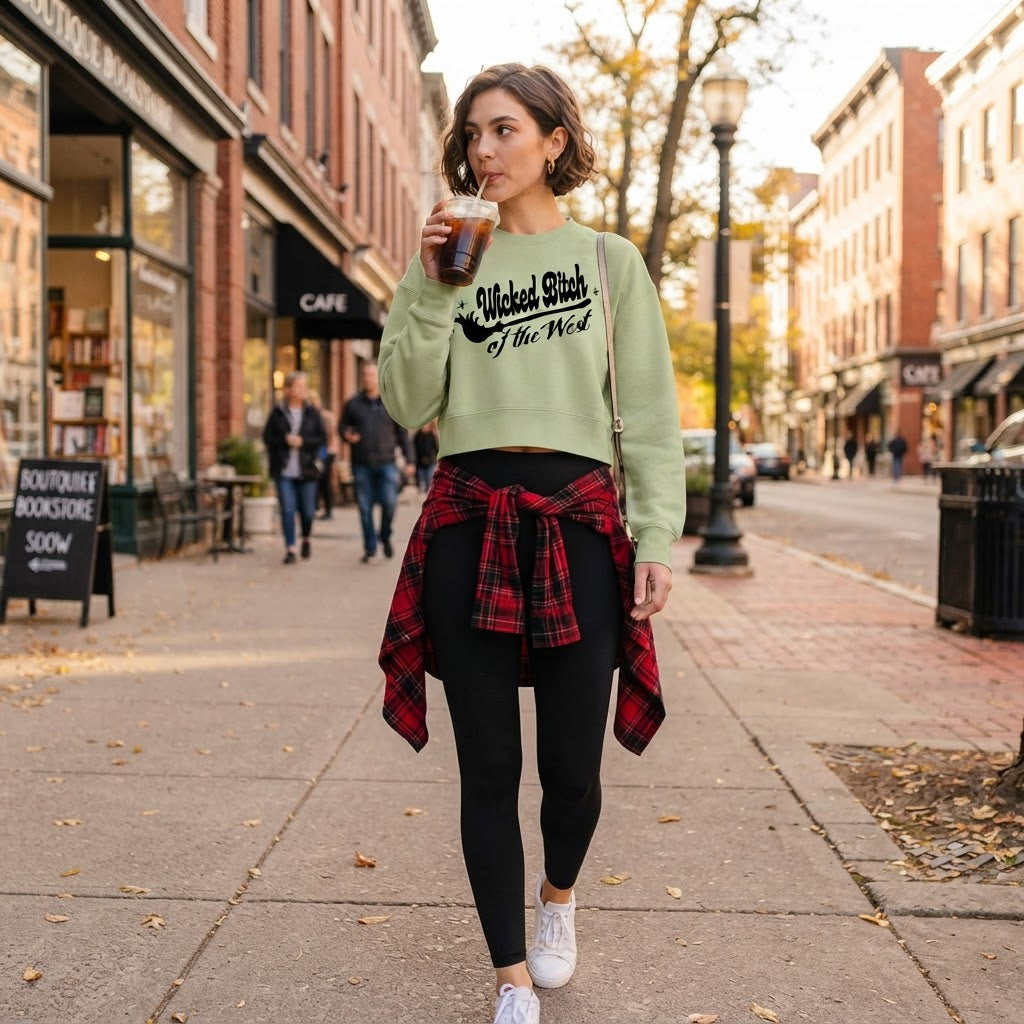 Wicked Bitch if the West Women's relaxed crop sweatshirt