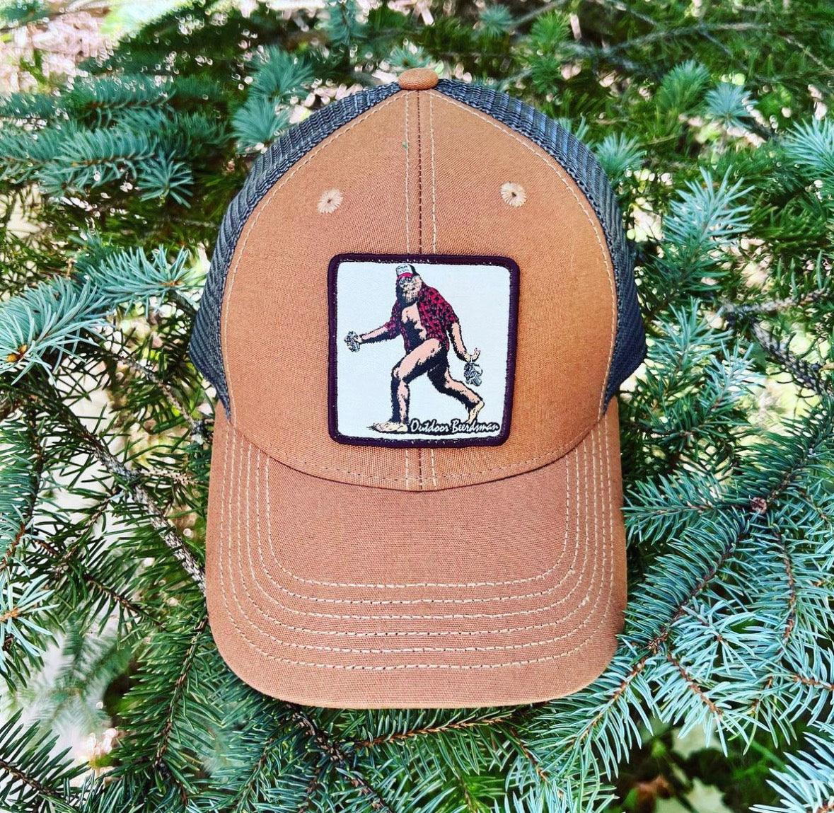 Men's Adventure Hat Outdoor Trucker Cap, White/Forest Green