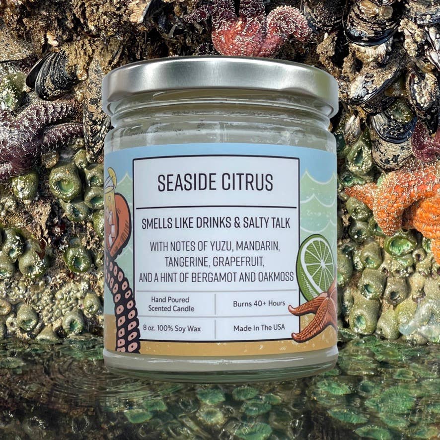 Seaside Citrus Grapefruit Candle – Bright Citrus Soy Candle, photo 4