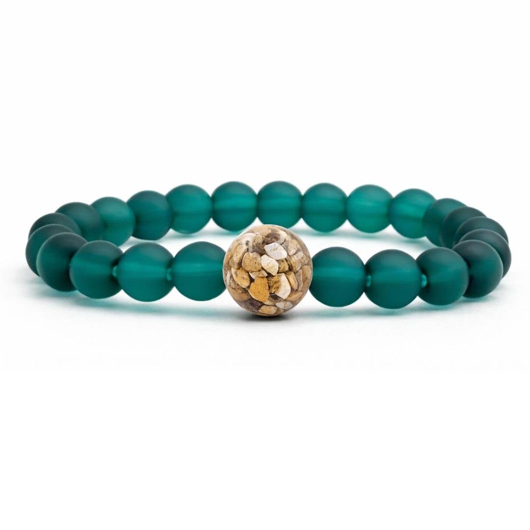 Lake Michigan Stones + Peacock Blue Glass