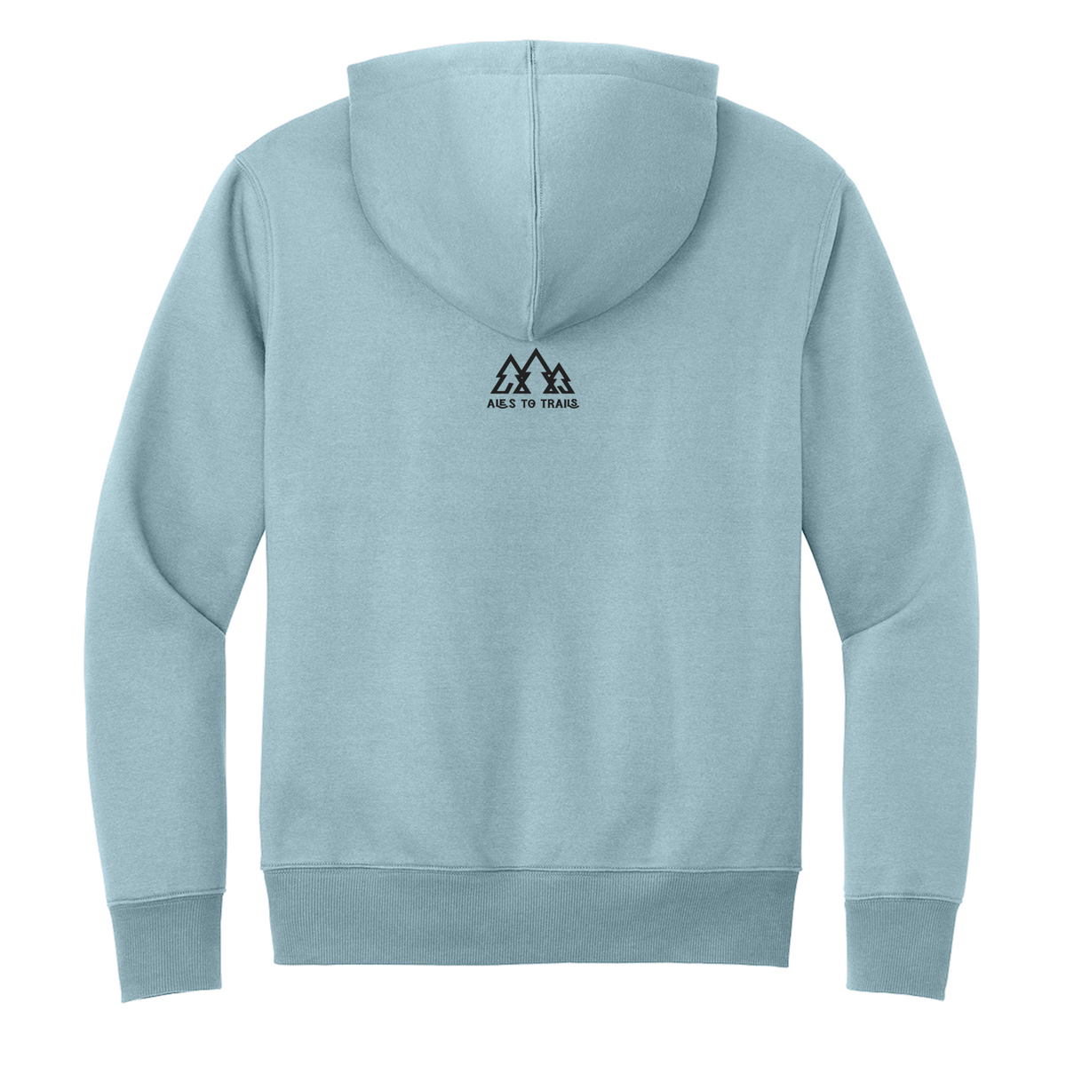Michigander Abominable Snowman Holiday Hoodie in blue, back view