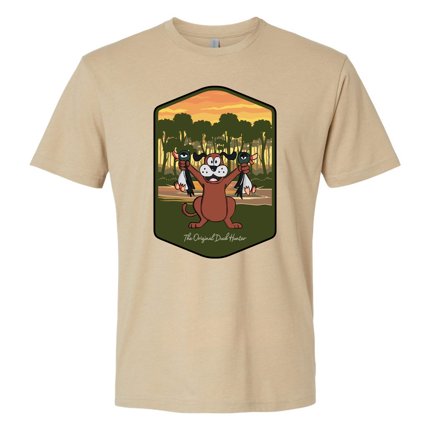 Ales to Trails The Original Duck Hunter T Shirt Funny Original Graphic Hunting Shirts L Stone