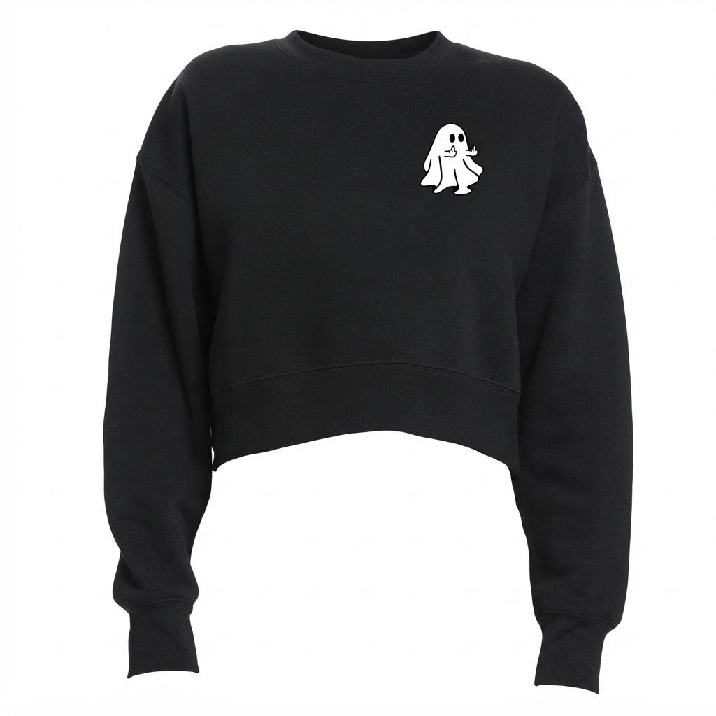 I Ghost People Womens Relaxed Cropped Crewneck Sweatshirt