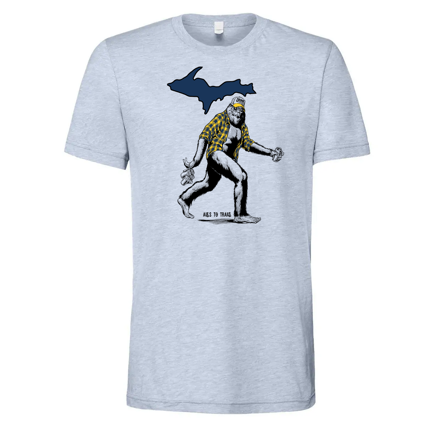 Go Blue Sasquatch T Shirt small Blue