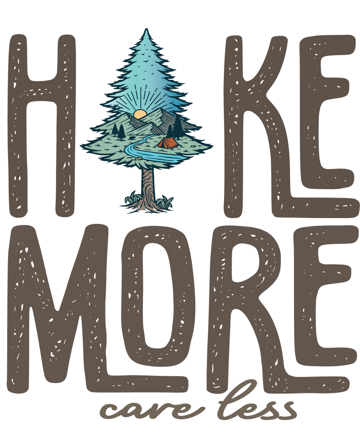 Hike More Care Less Sticker – Weatherproof Hiking Decal – Ales to Trails