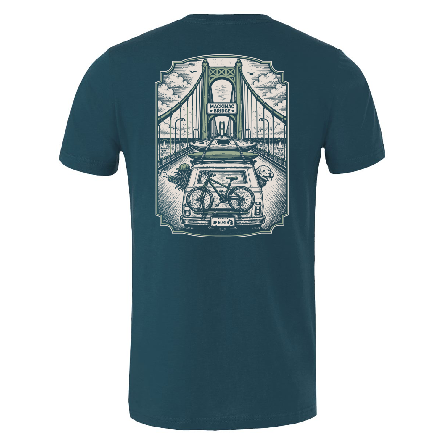 Up North Mackinac Bridge Road Trip T-Shirt