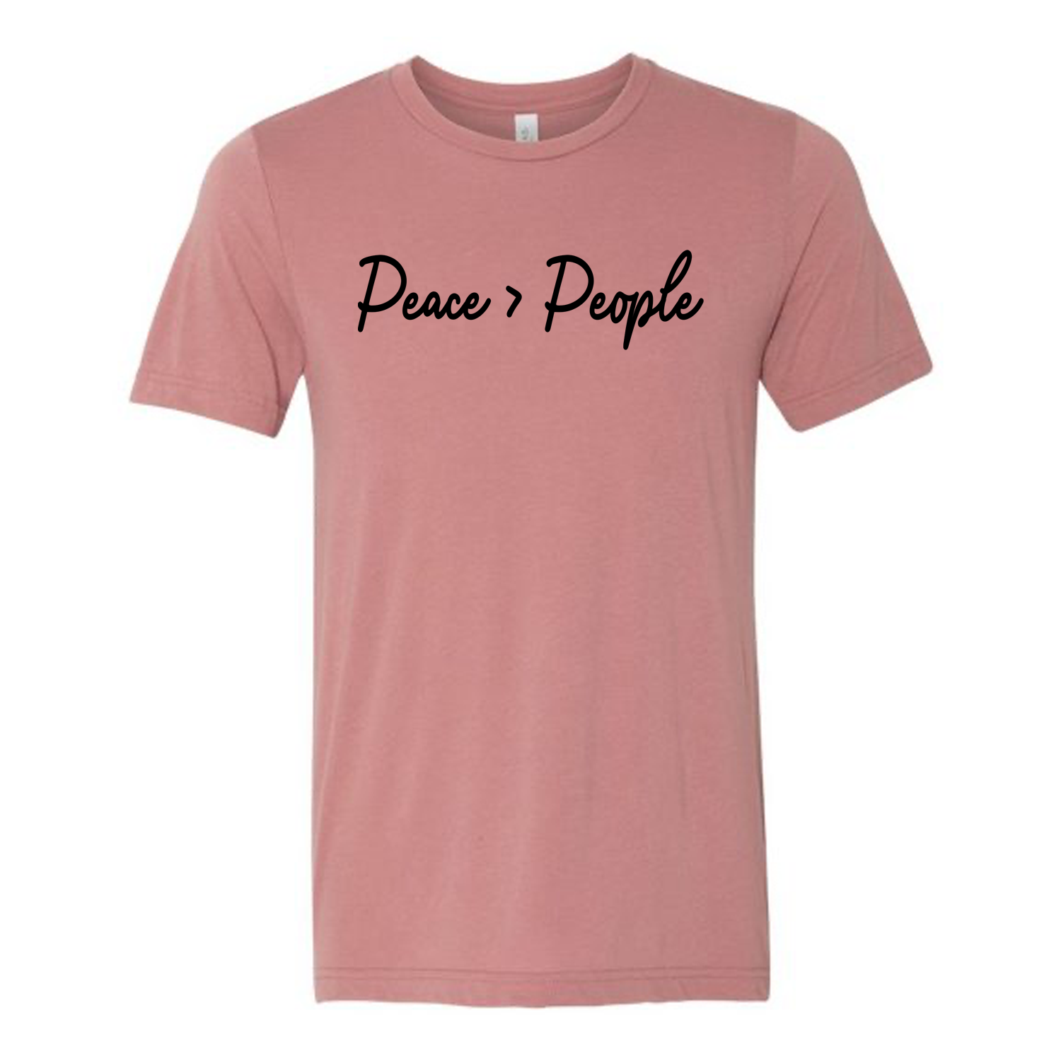 
Graphic t-shirt with the phrase “Peace Over People” in bold lettering