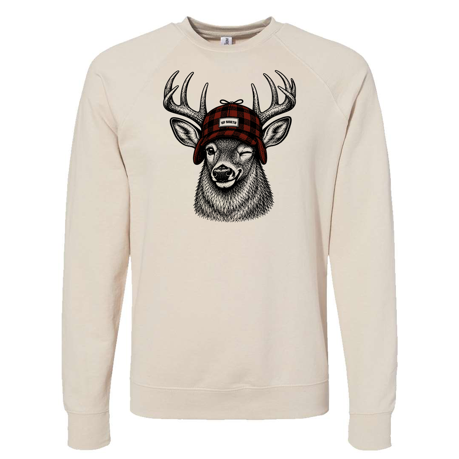 Stormy Plaid Up North Buck Sweatshirt