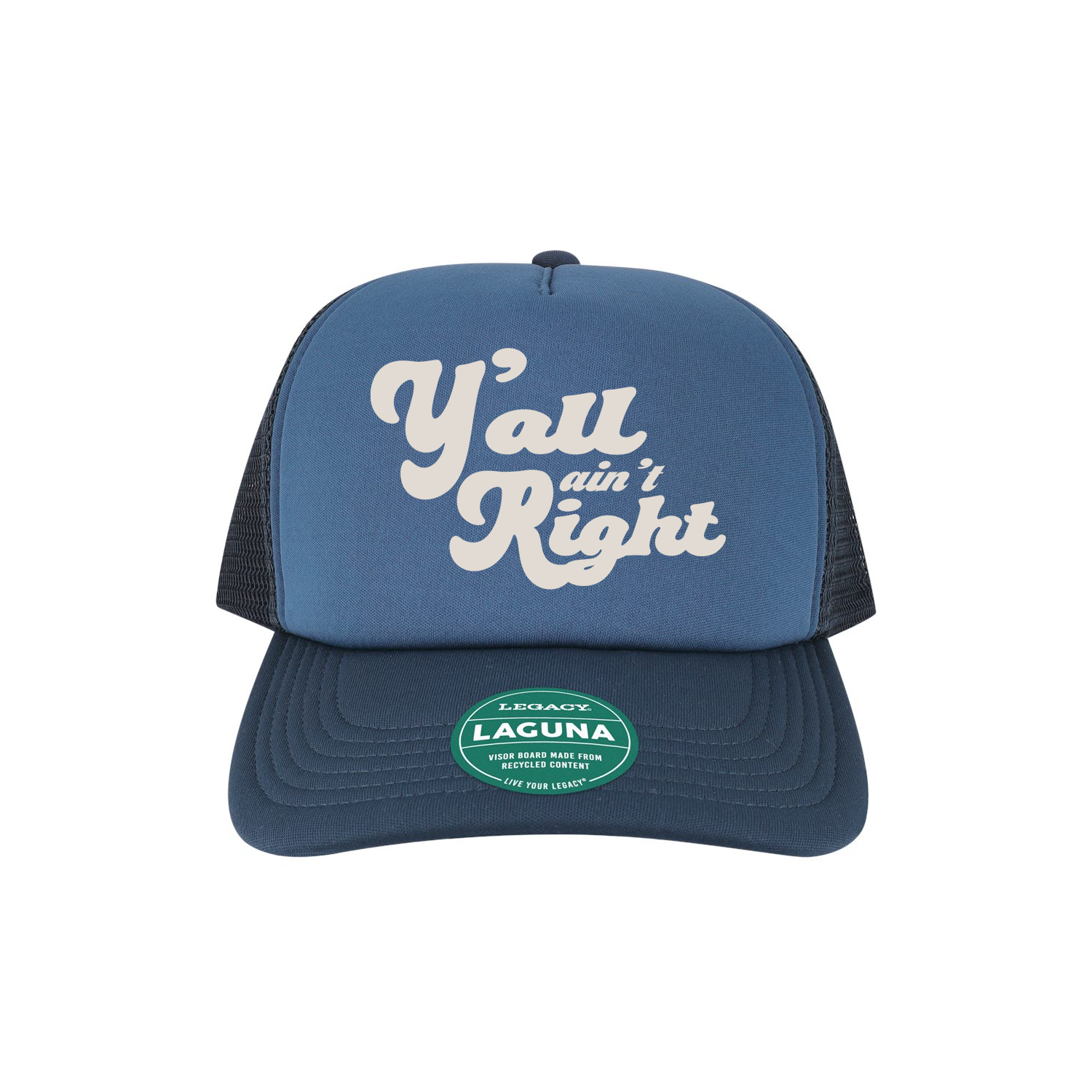 Funny trucker hat with the phrase “Y’all Ain’t Right.” Humorous southern saying hat perfect for BBQs, road trips, camping, parties, and fans of sarcastic southern humor. 😆🧢